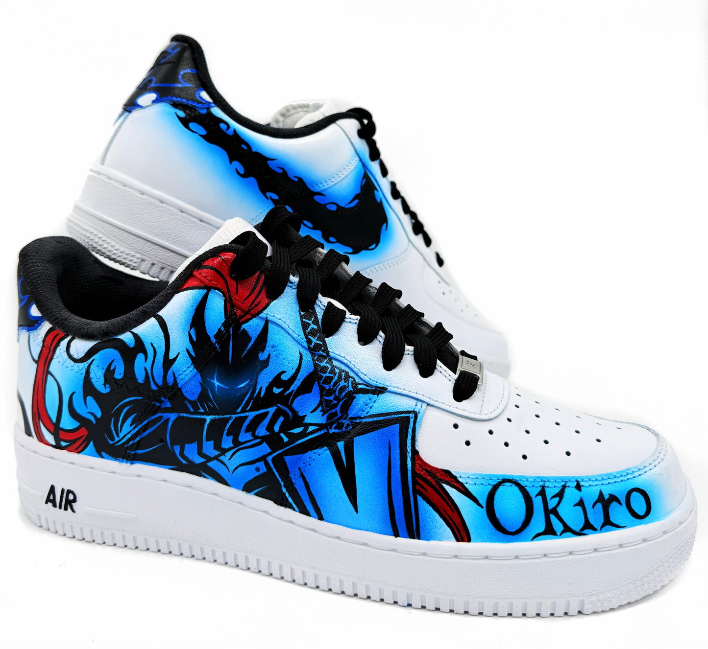 Shadow Arise Custom Sneakers – Blue Flame Summoner