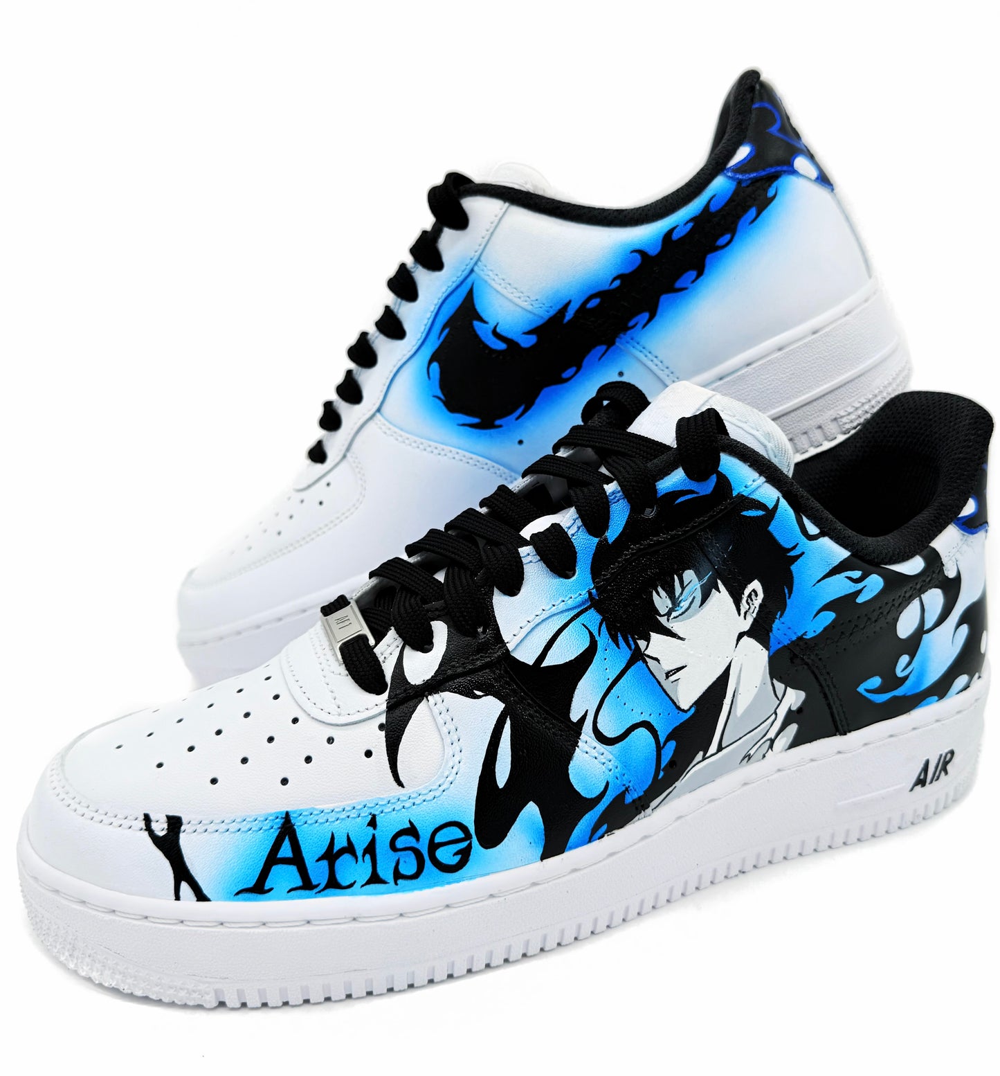 Shadow Arise Custom Sneakers – Blue Flame Summoner