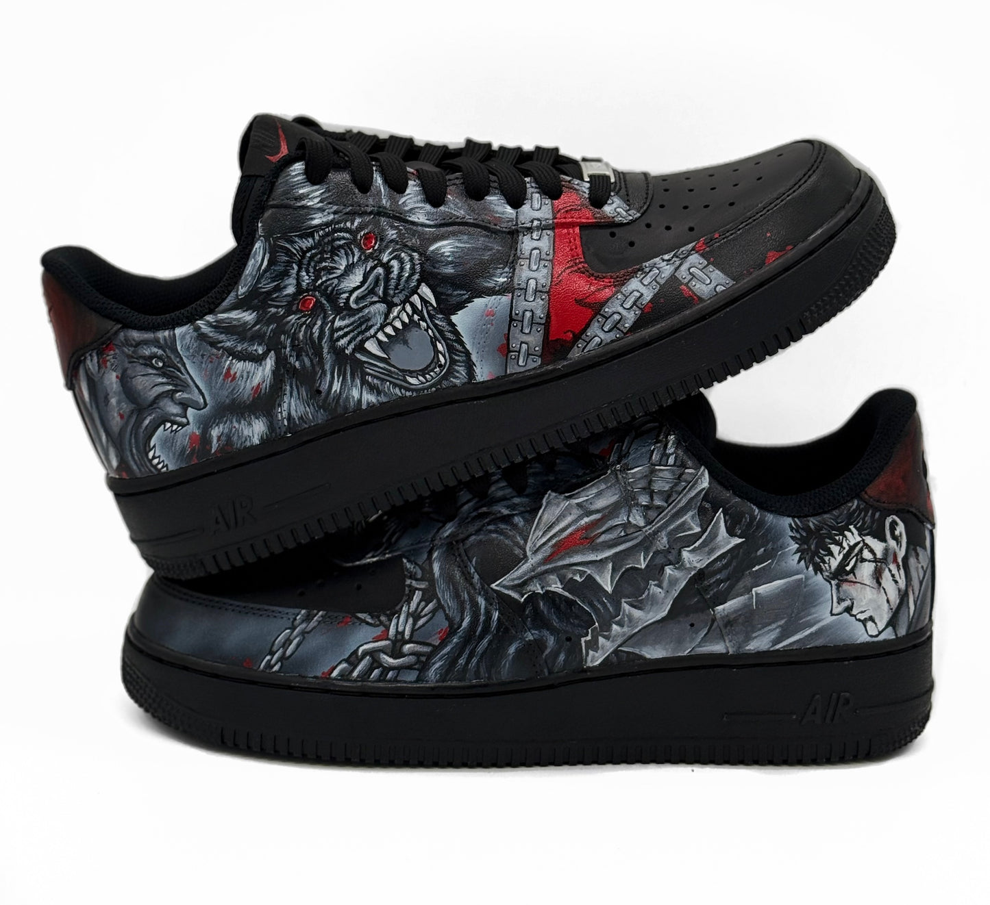 Custom Sneakers “Guts & Zodd” – Berserk Inspired | Handcrafted Dark Edition