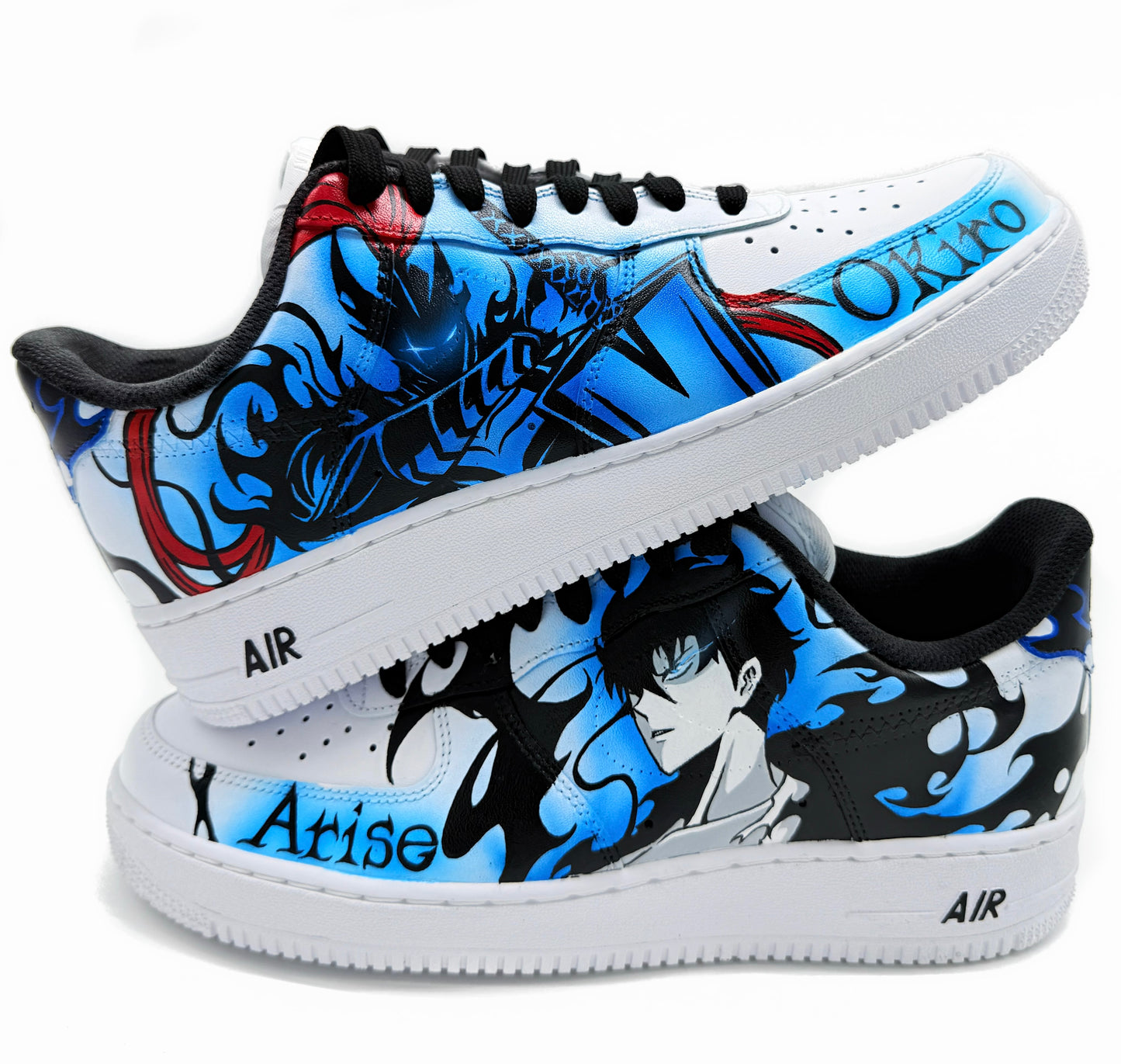 Shadow Arise Custom Sneakers – Blue Flame Summoner