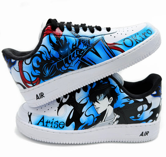 Shadow Arise Custom Sneakers – Blue Flame Summoner