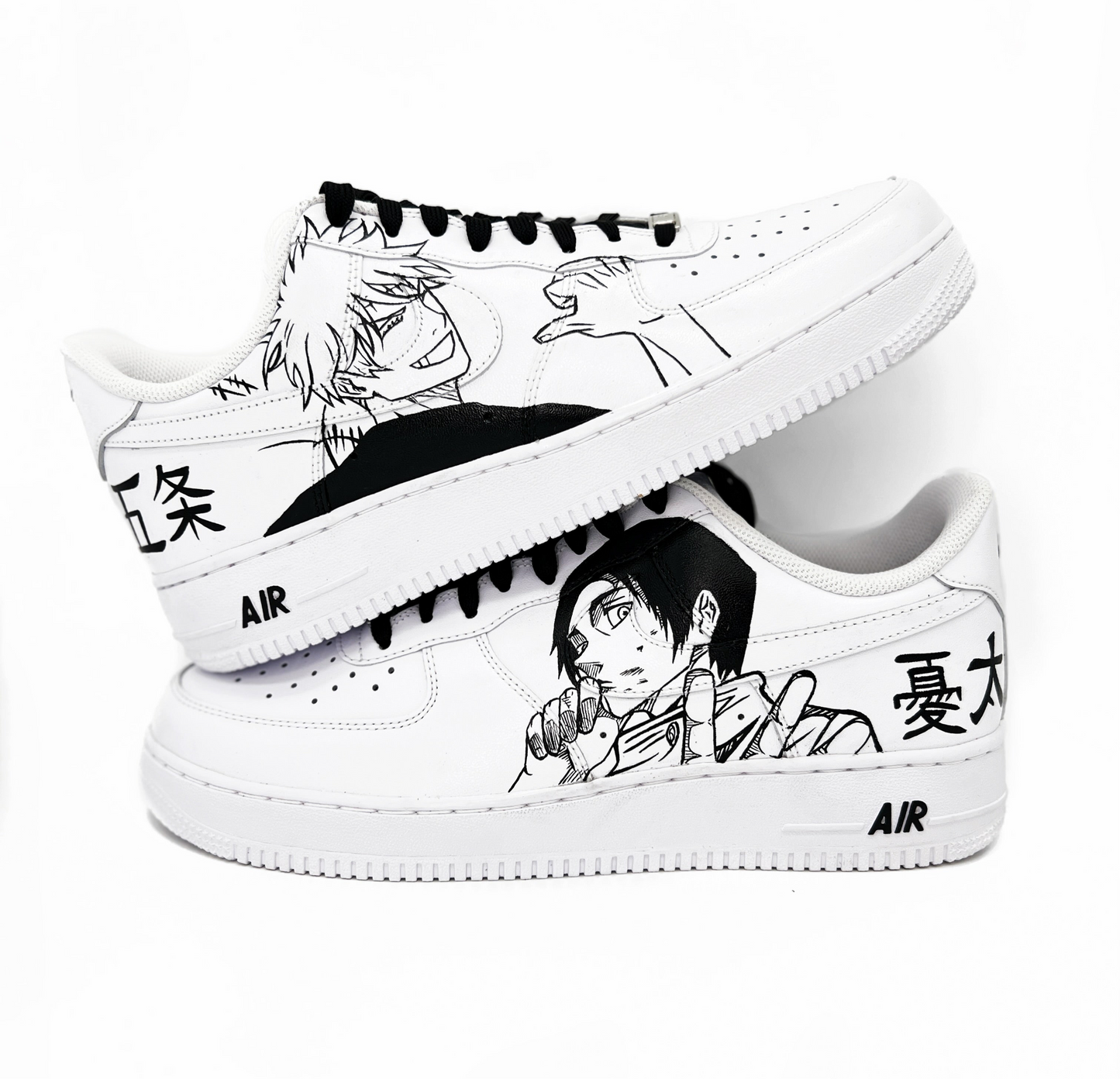 Custom Hand-Painted Sneakers – Gojo Satoru & Yuta Okkotsu (Jujutsu Kaisen Inspired)
