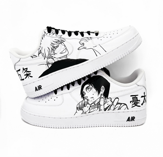 Custom Hand-Painted Sneakers – Gojo Satoru & Yuta Okkotsu (Jujutsu Kaisen Inspired)