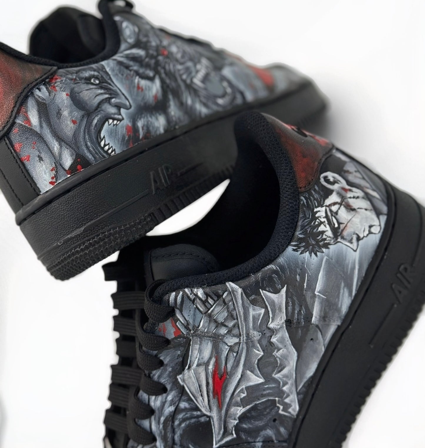 Custom Sneakers “Guts & Zodd” – Berserk Inspired | Handcrafted Dark Edition